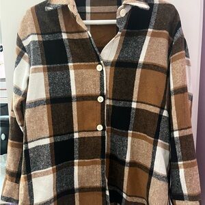Plaid Button-Up Shirt